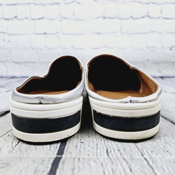 H by HALSTON | Sabrina metallic leather slipon flats mules - Picture 6 of 10